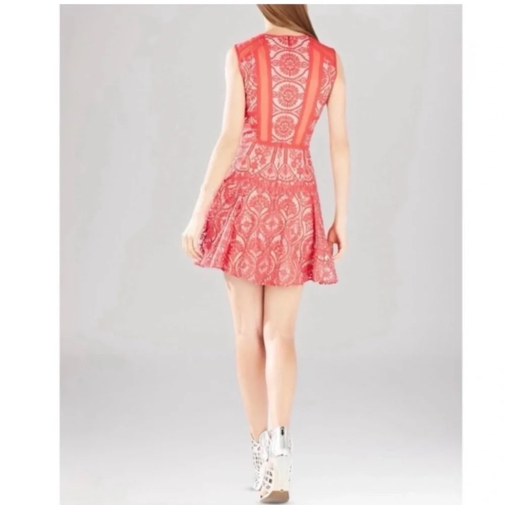 BCBG Max Azria Elegant Red Lace Dress - Picture 8 of 12